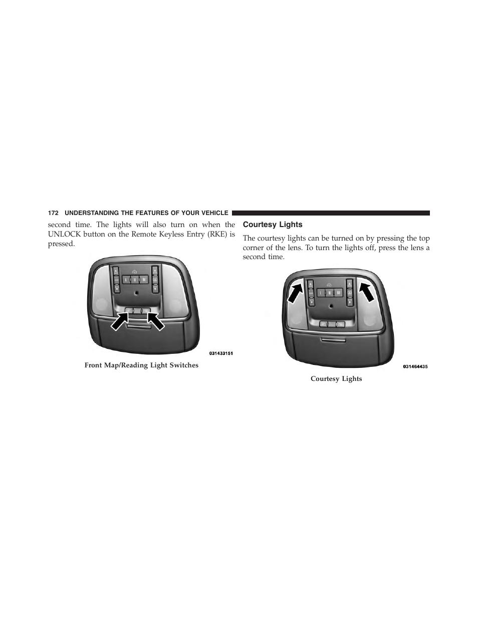 Courtesy lights | Jeep 2015 Grand Cherokee - Owner Manual User Manual | Page 174 / 709