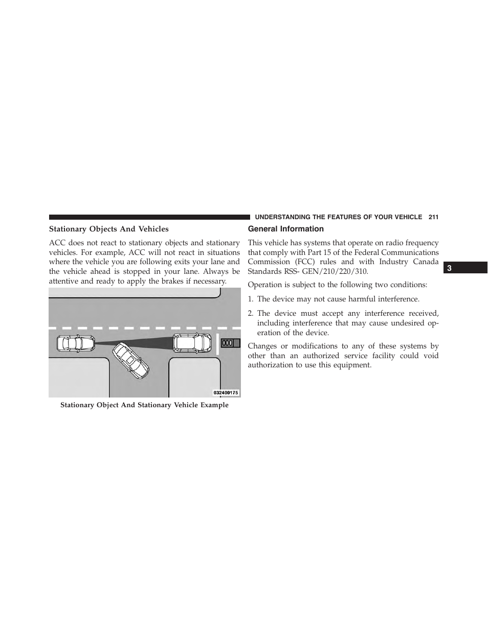 Stationary objects and vehicles, General information | Jeep 2015 Grand Cherokee - Owner Manual User Manual | Page 213 / 709