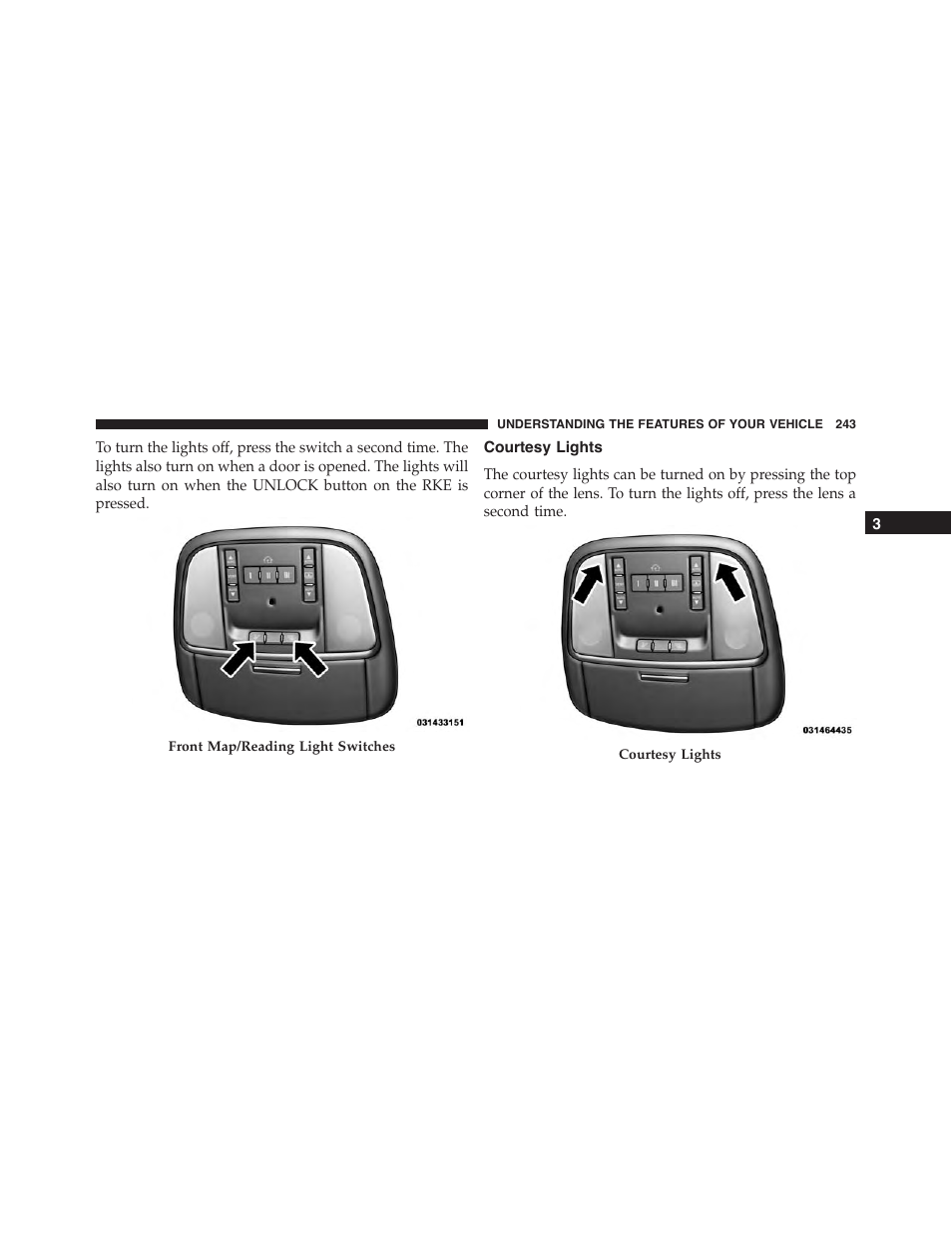 Courtesy lights | Jeep 2015 Grand Cherokee - Owner Manual User Manual | Page 245 / 709