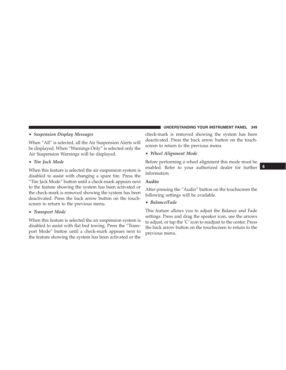 Audio | Jeep 2015 Grand Cherokee - Owner Manual User Manual | Page 351 / 709