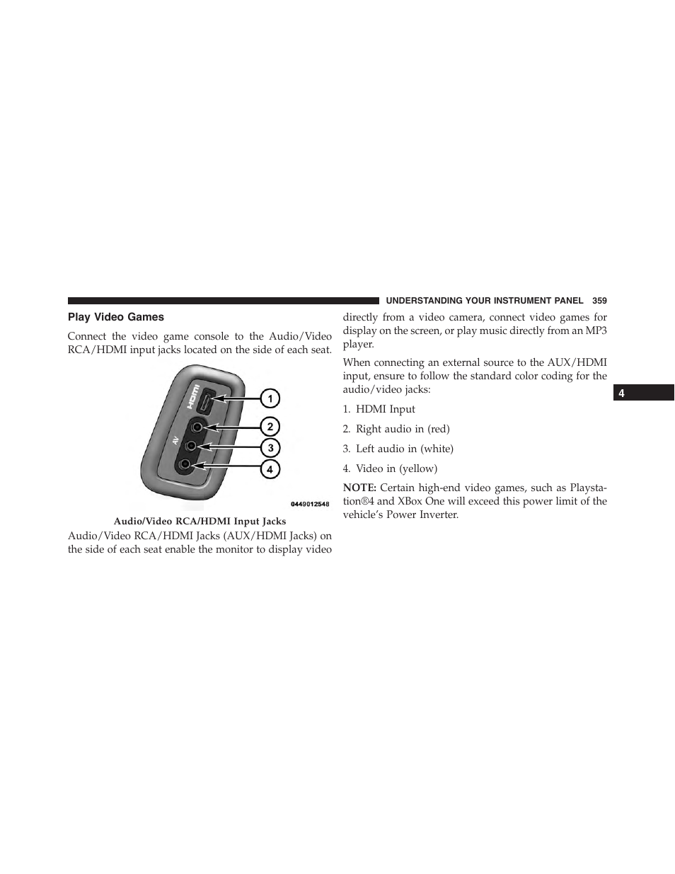 Play video games | Jeep 2015 Grand Cherokee - Owner Manual User Manual | Page 361 / 709