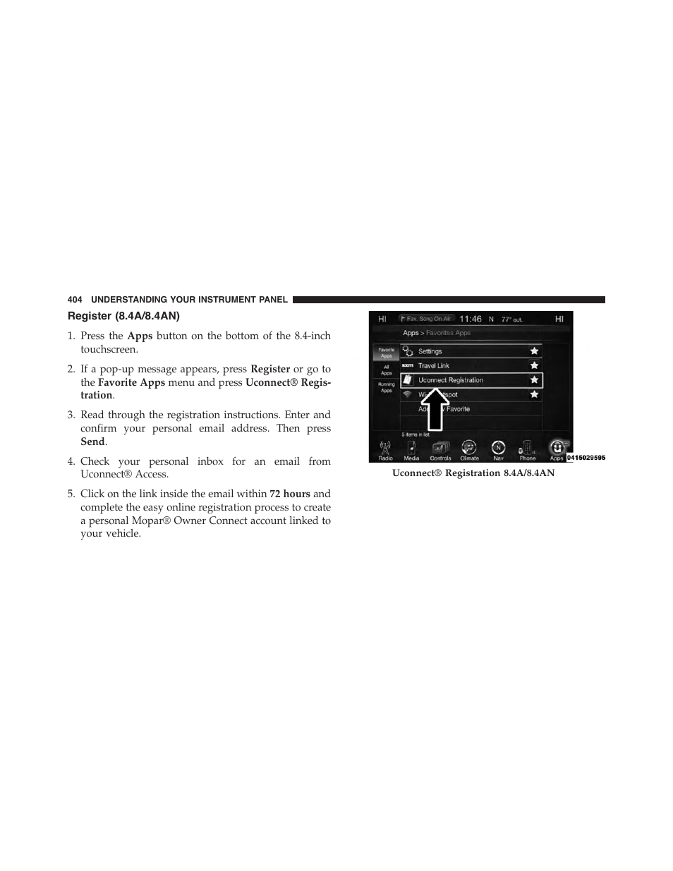 Register (8.4a/8.4an) | Jeep 2015 Grand Cherokee - Owner Manual User Manual | Page 406 / 709