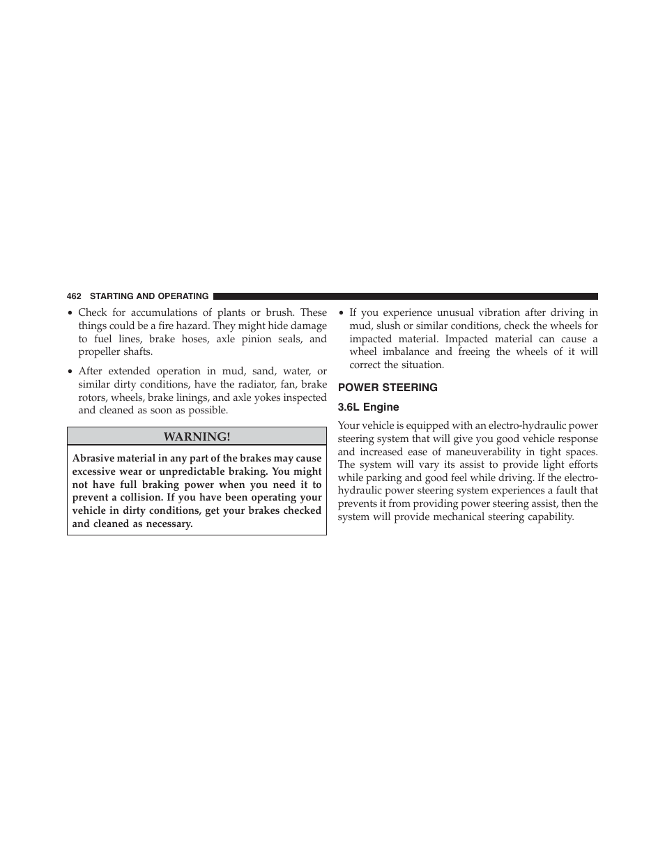 Power steering, 6l engine | Jeep 2015 Grand Cherokee - Owner Manual User Manual | Page 464 / 709