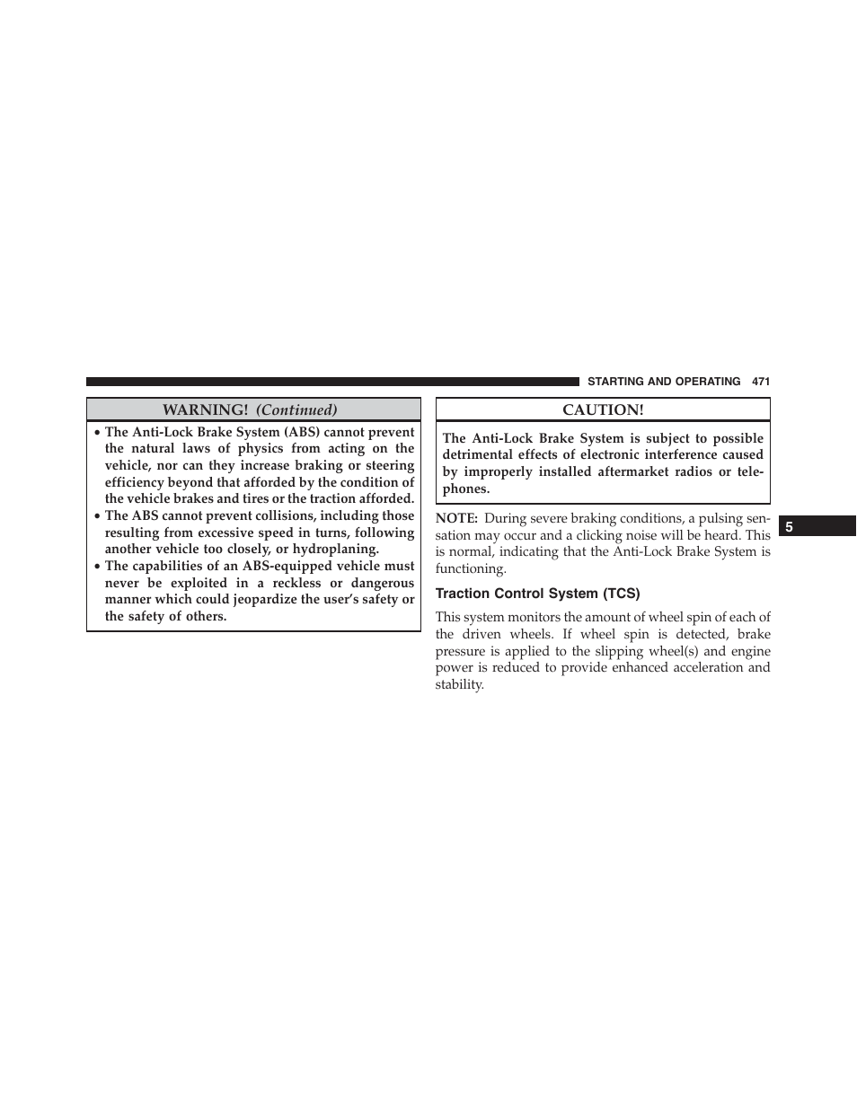 Traction control system (tcs) | Jeep 2015 Grand Cherokee - Owner Manual User Manual | Page 473 / 709