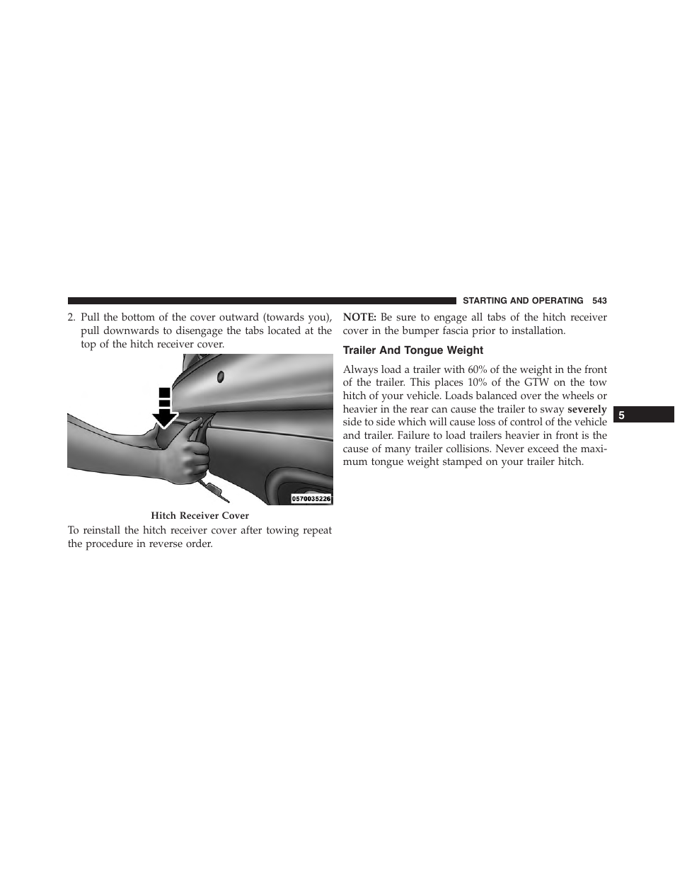 Trailer and tongue weight | Jeep 2015 Grand Cherokee - Owner Manual User Manual | Page 545 / 709