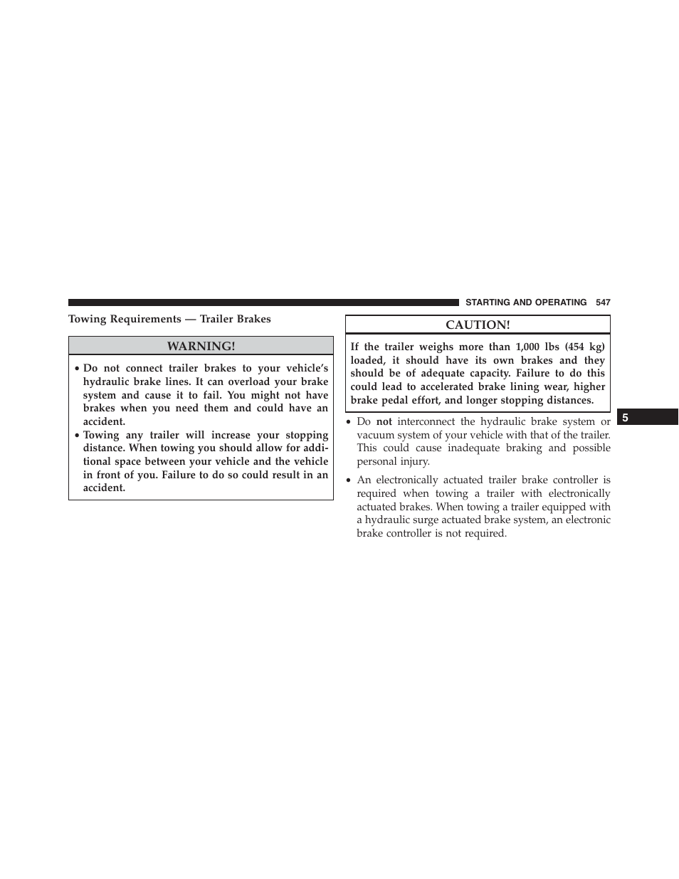 Towing requirements — trailer brakes | Jeep 2015 Grand Cherokee - Owner Manual User Manual | Page 549 / 709