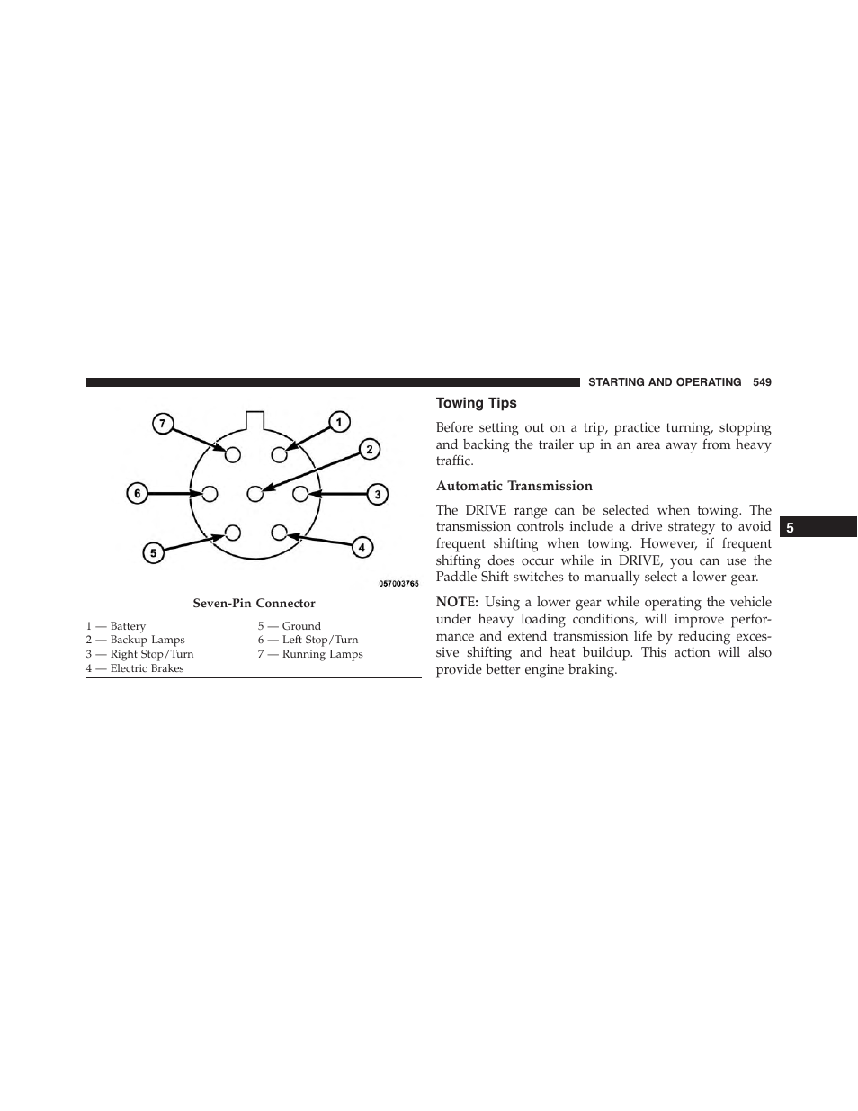 Towing tips, Automatic transmission | Jeep 2015 Grand Cherokee - Owner Manual User Manual | Page 551 / 709