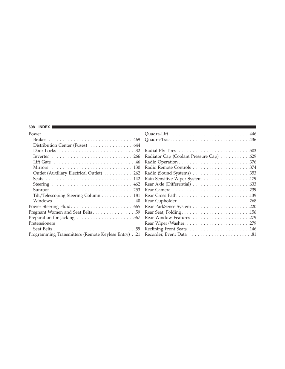 Jeep 2015 Grand Cherokee - Owner Manual User Manual | Page 700 / 709