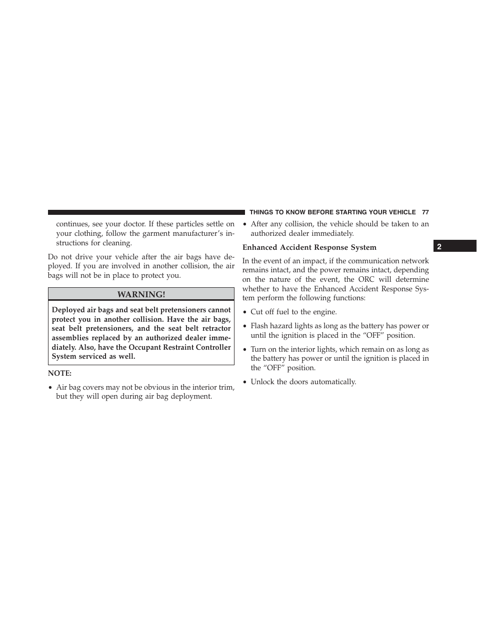 Enhanced accident response system | Jeep 2015 Grand Cherokee - Owner Manual User Manual | Page 79 / 709