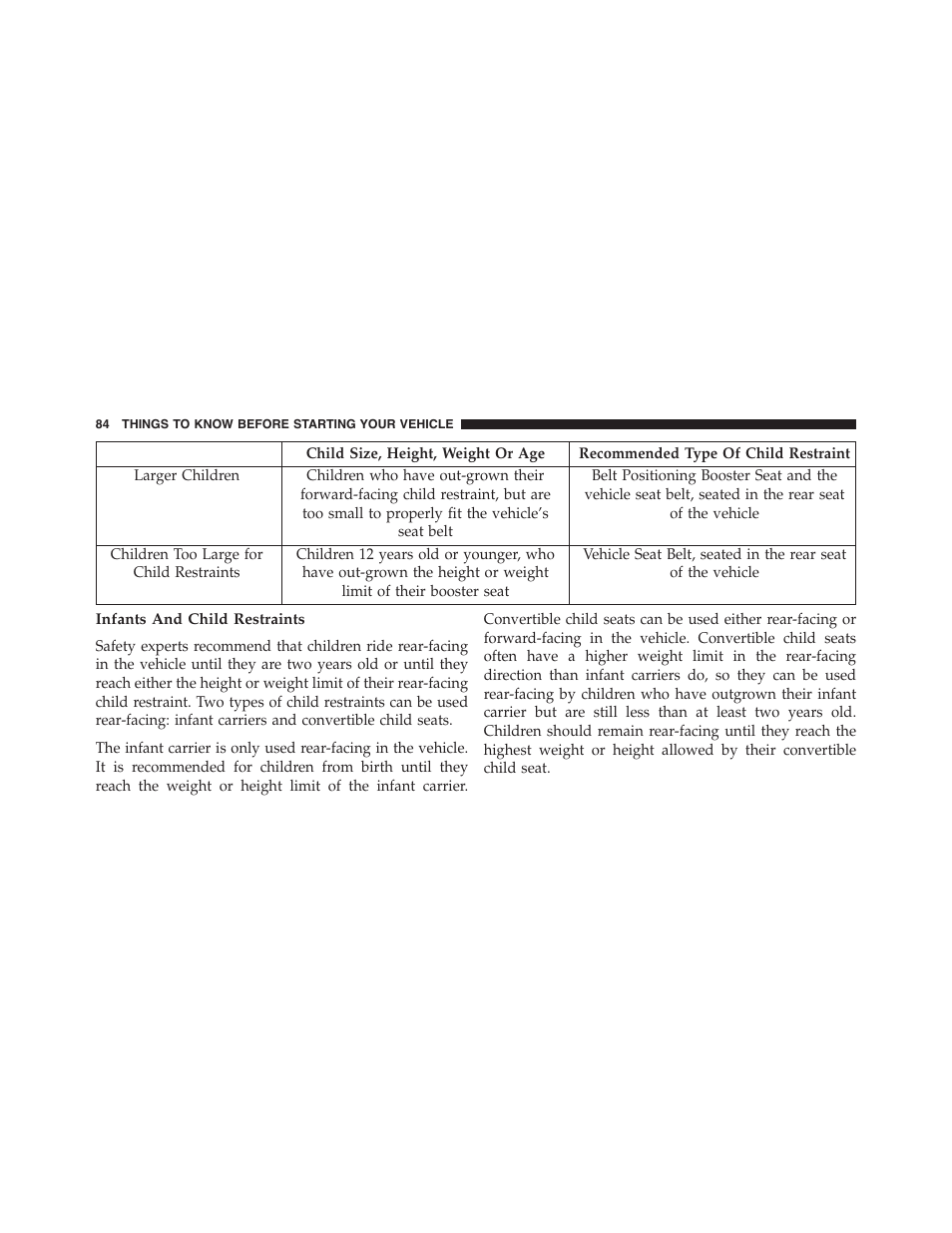 Infants and child restraints | Jeep 2015 Grand Cherokee - Owner Manual User Manual | Page 86 / 709