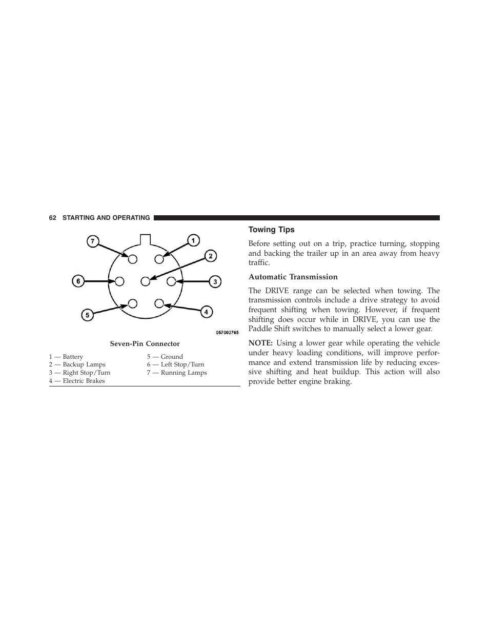 Towing tips, Automatic transmission | Jeep 2015 Grand Cherokee - Diesel Supplement User Manual | Page 64 / 122