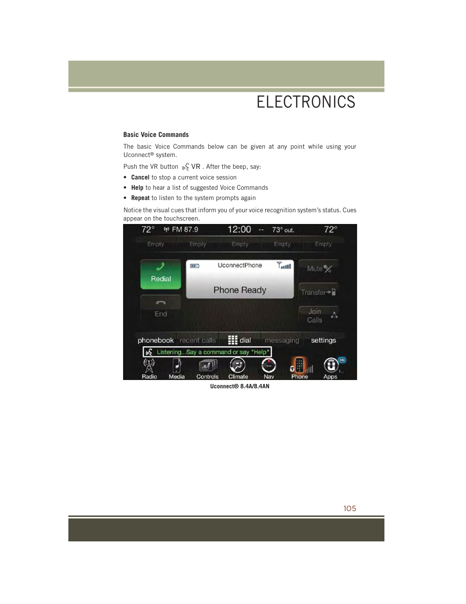 Electronics | Jeep 2015 Grand Cherokee SRT - User Guide User Manual | Page 107 / 268