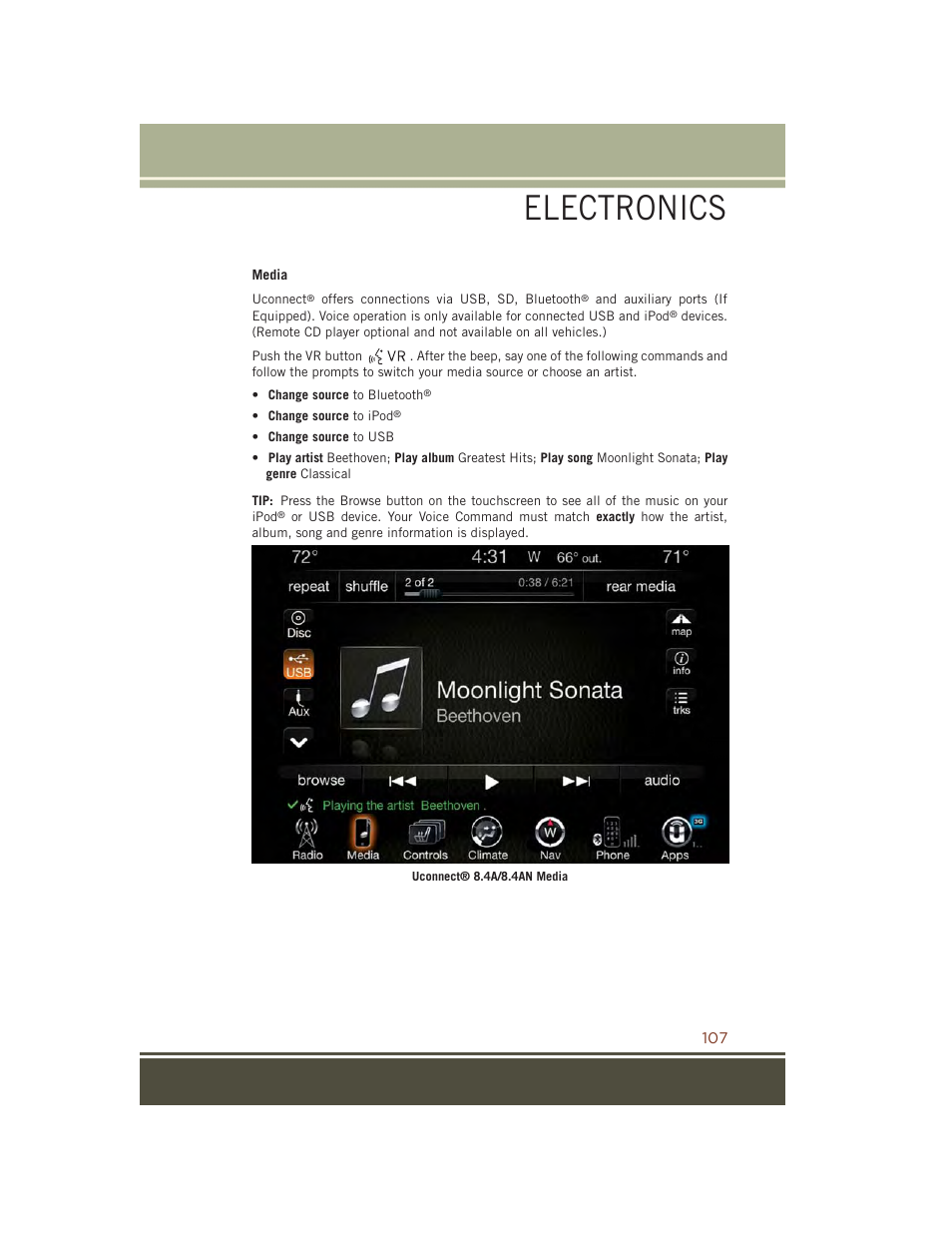 Electronics | Jeep 2015 Grand Cherokee SRT - User Guide User Manual | Page 109 / 268