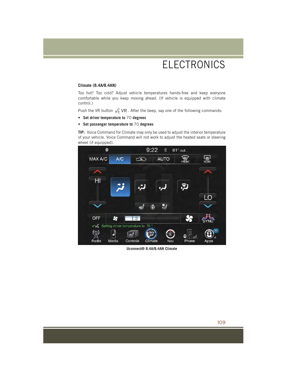 Electronics | Jeep 2015 Grand Cherokee SRT - User Guide User Manual | Page 111 / 268