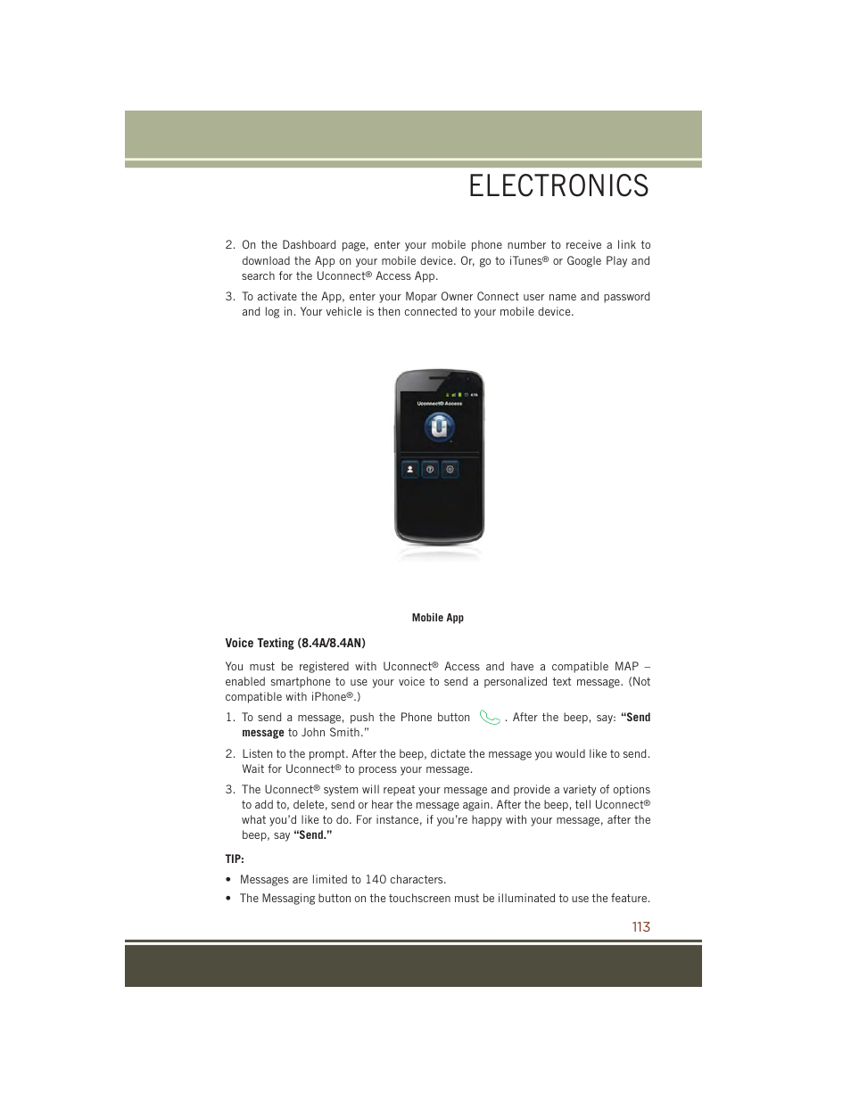 Electronics | Jeep 2015 Grand Cherokee SRT - User Guide User Manual | Page 115 / 268