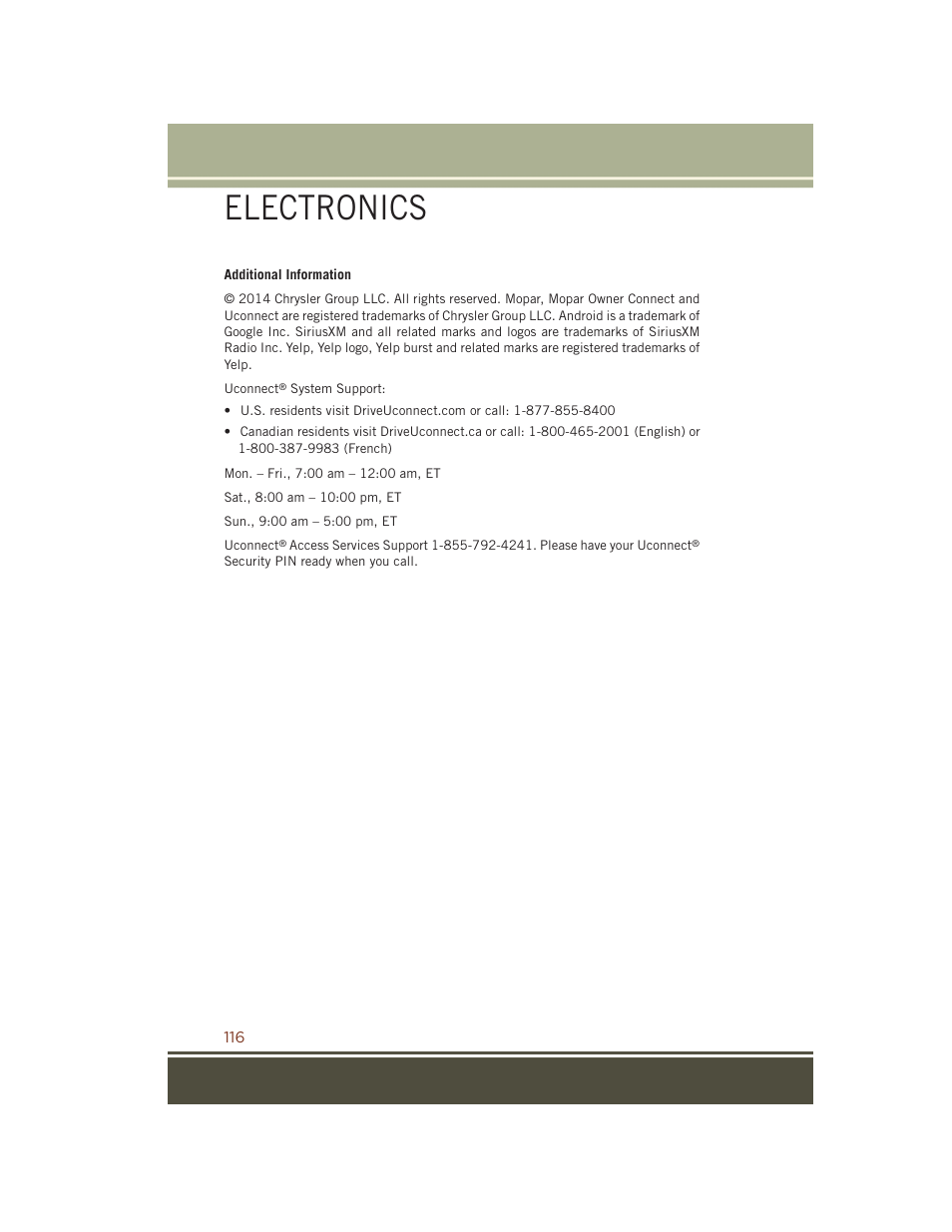 Electronics | Jeep 2015 Grand Cherokee SRT - User Guide User Manual | Page 118 / 268