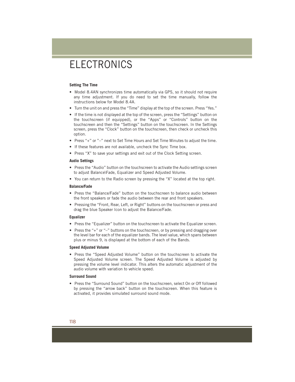 Electronics | Jeep 2015 Grand Cherokee SRT - User Guide User Manual | Page 120 / 268