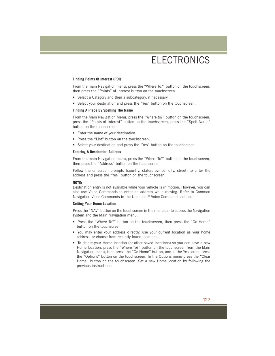 Electronics | Jeep 2015 Grand Cherokee SRT - User Guide User Manual | Page 129 / 268