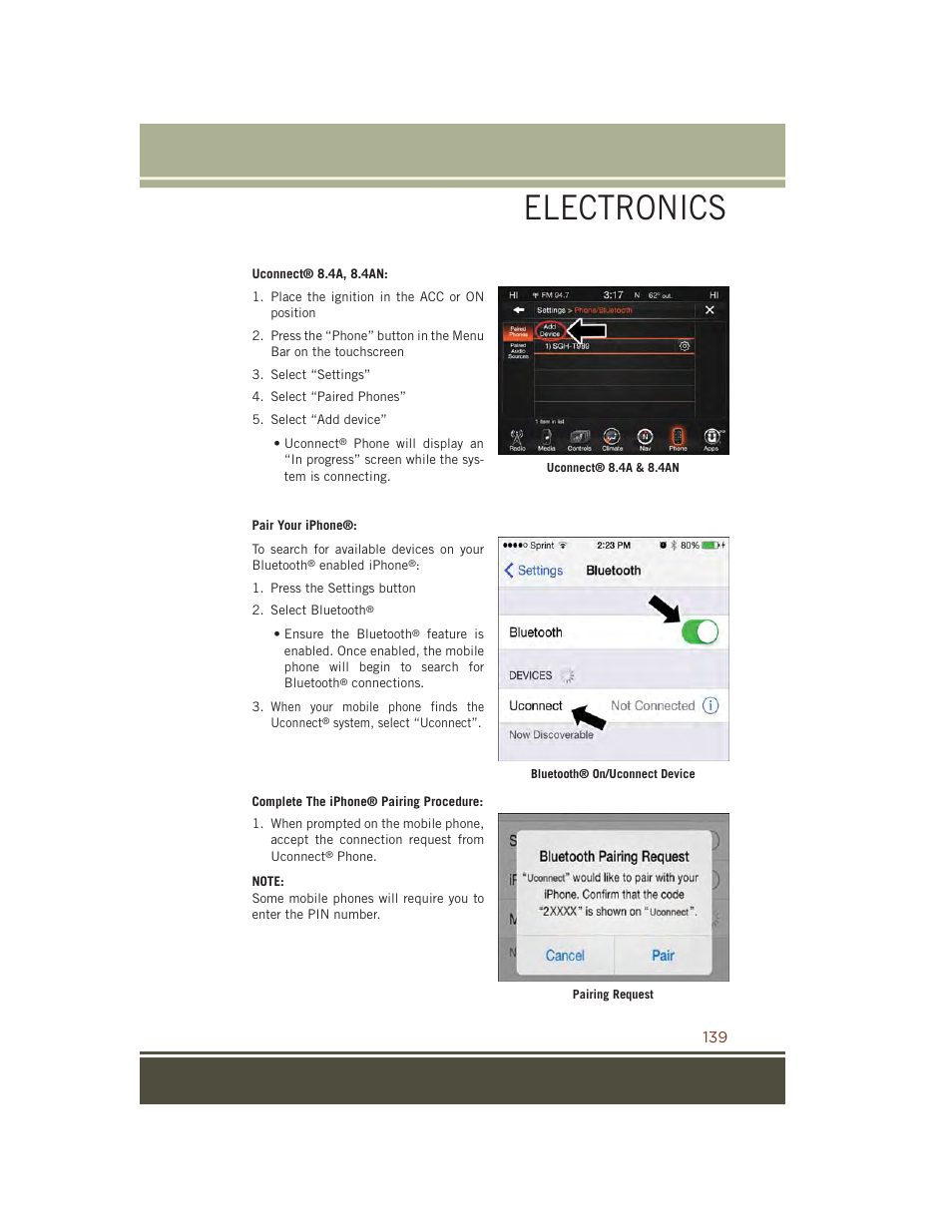 Electronics | Jeep 2015 Grand Cherokee SRT - User Guide User Manual | Page 141 / 268