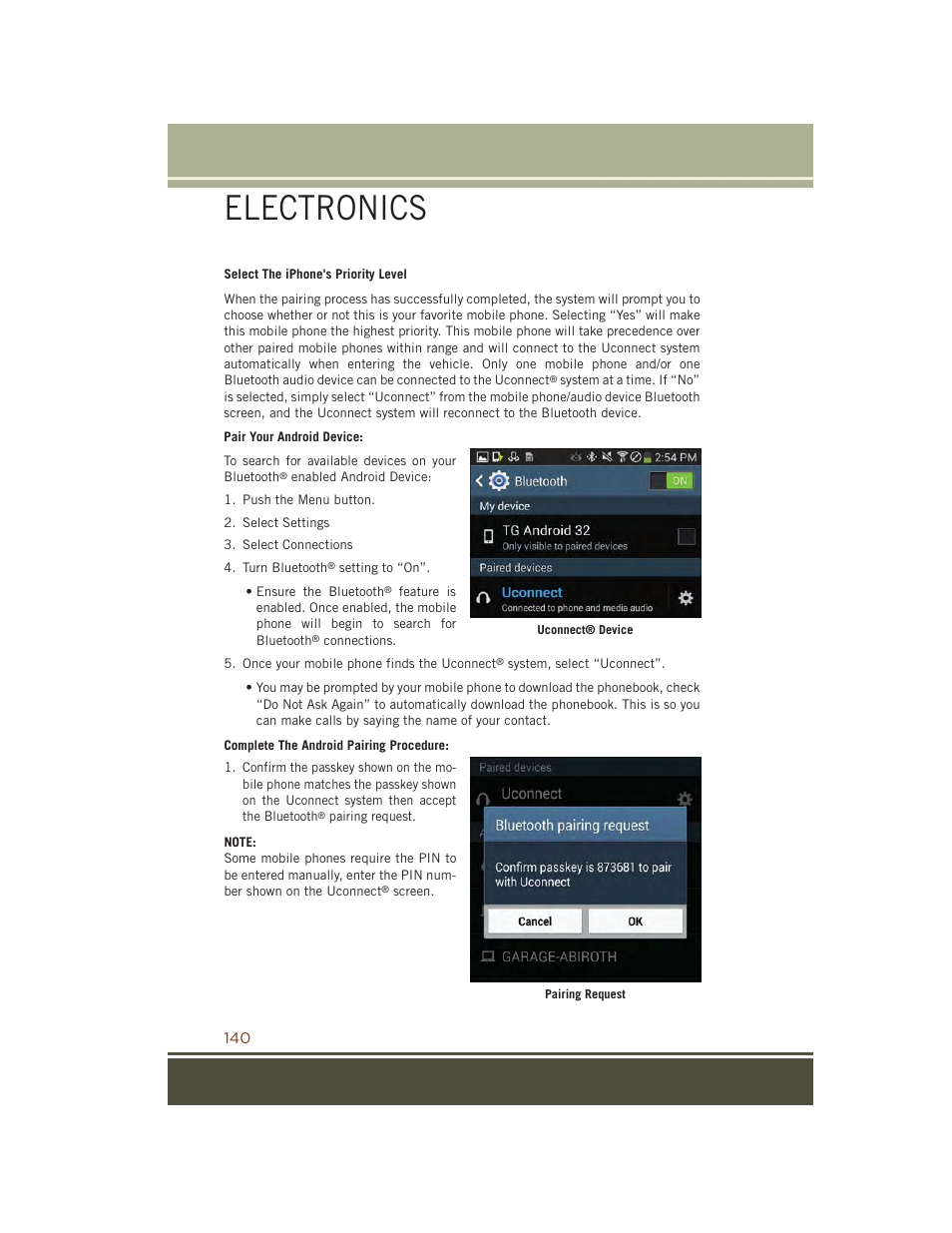 Electronics | Jeep 2015 Grand Cherokee SRT - User Guide User Manual | Page 142 / 268