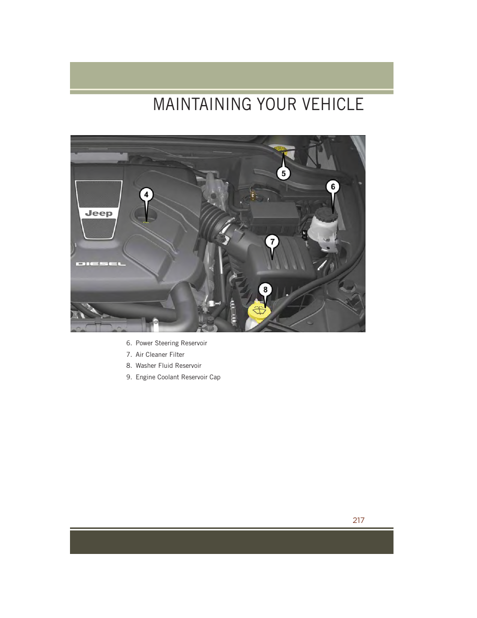 Maintaining your vehicle | Jeep 2015 Grand Cherokee SRT - User Guide User Manual | Page 219 / 268