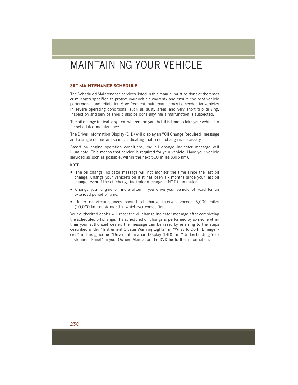 Srt maintenance schedule, Maintaining your vehicle | Jeep 2015 Grand Cherokee SRT - User Guide User Manual | Page 232 / 268
