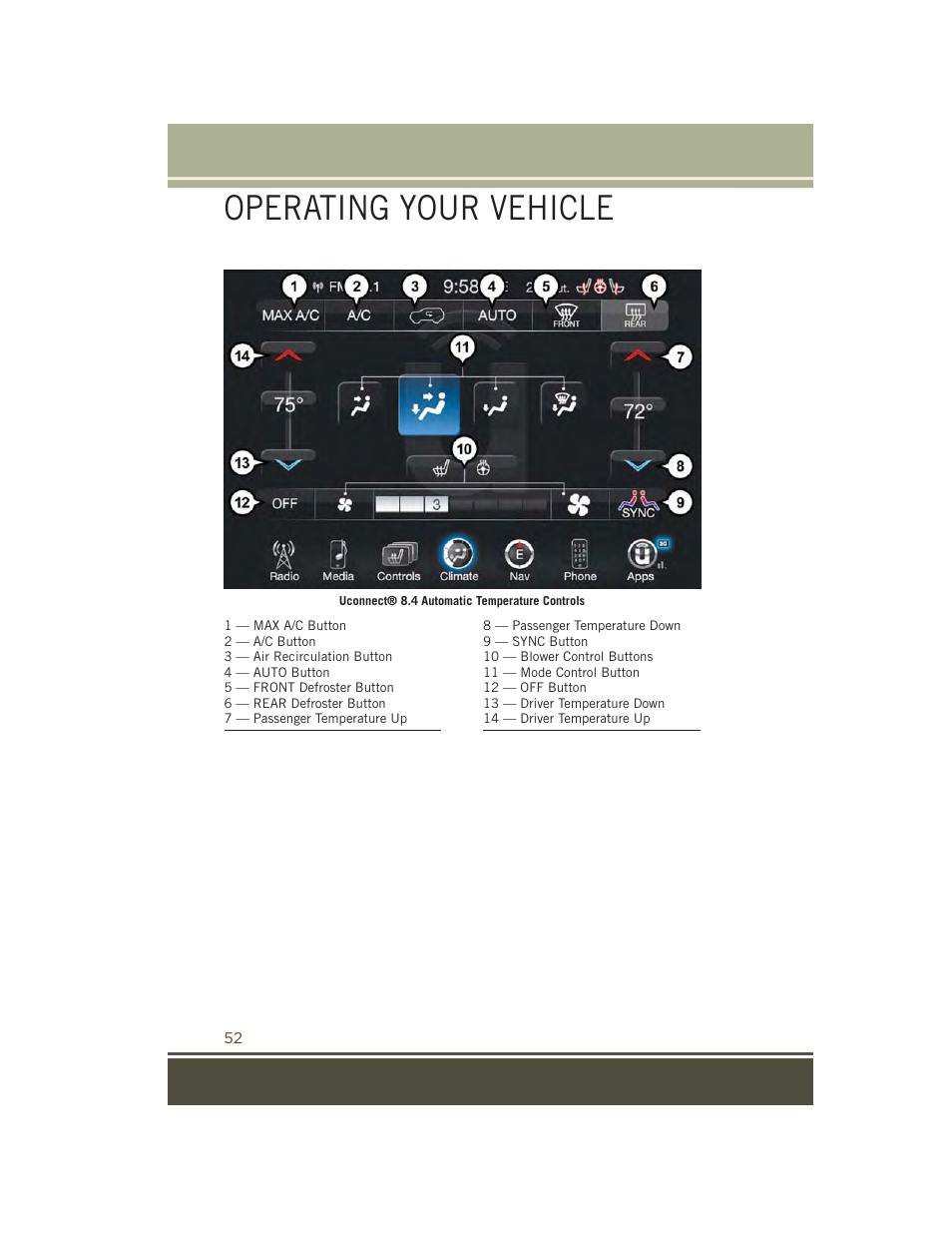Operating your vehicle | Jeep 2015 Grand Cherokee SRT - User Guide User Manual | Page 54 / 268