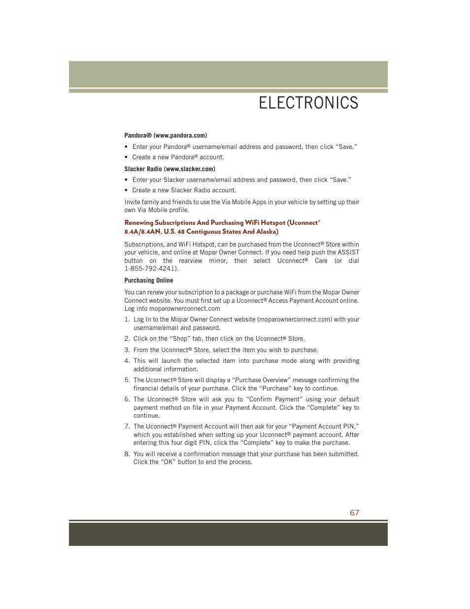 Electronics | Jeep 2015 Grand Cherokee SRT - User Guide User Manual | Page 69 / 268