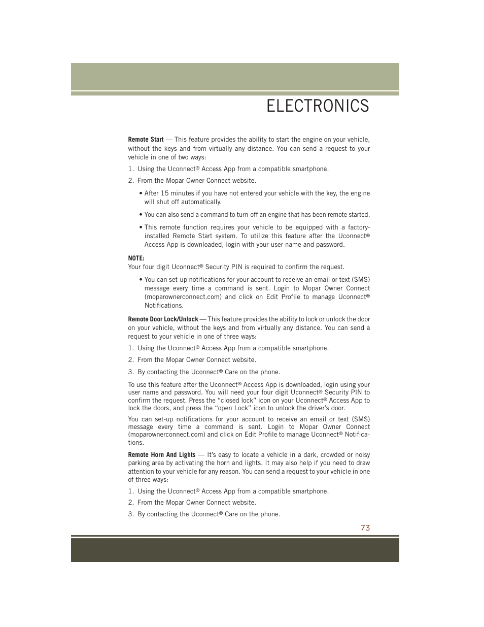 Electronics | Jeep 2015 Grand Cherokee SRT - User Guide User Manual | Page 75 / 268