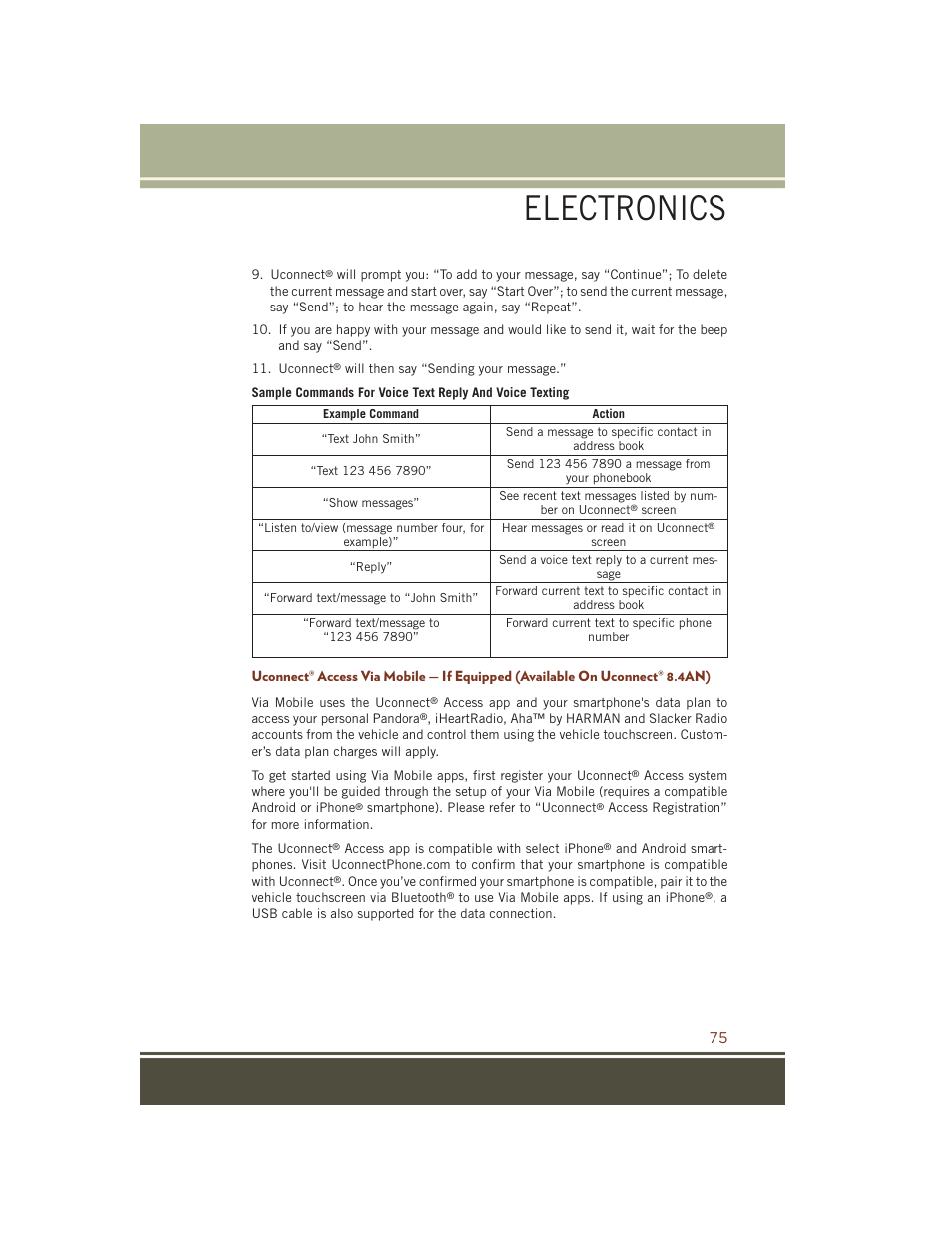 Electronics | Jeep 2015 Grand Cherokee SRT - User Guide User Manual | Page 77 / 268