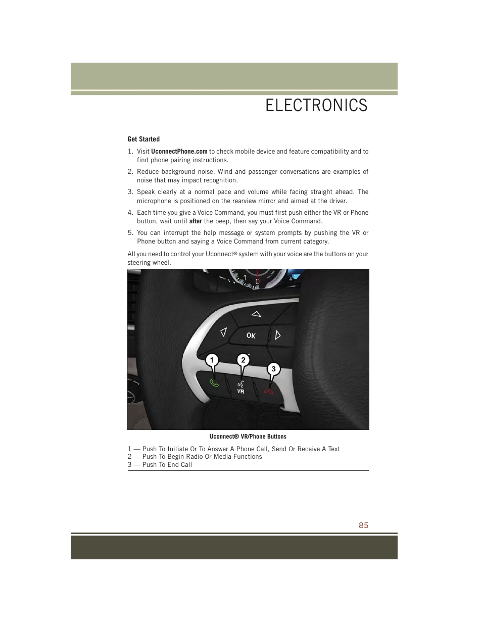 Electronics | Jeep 2015 Grand Cherokee SRT - User Guide User Manual | Page 87 / 268