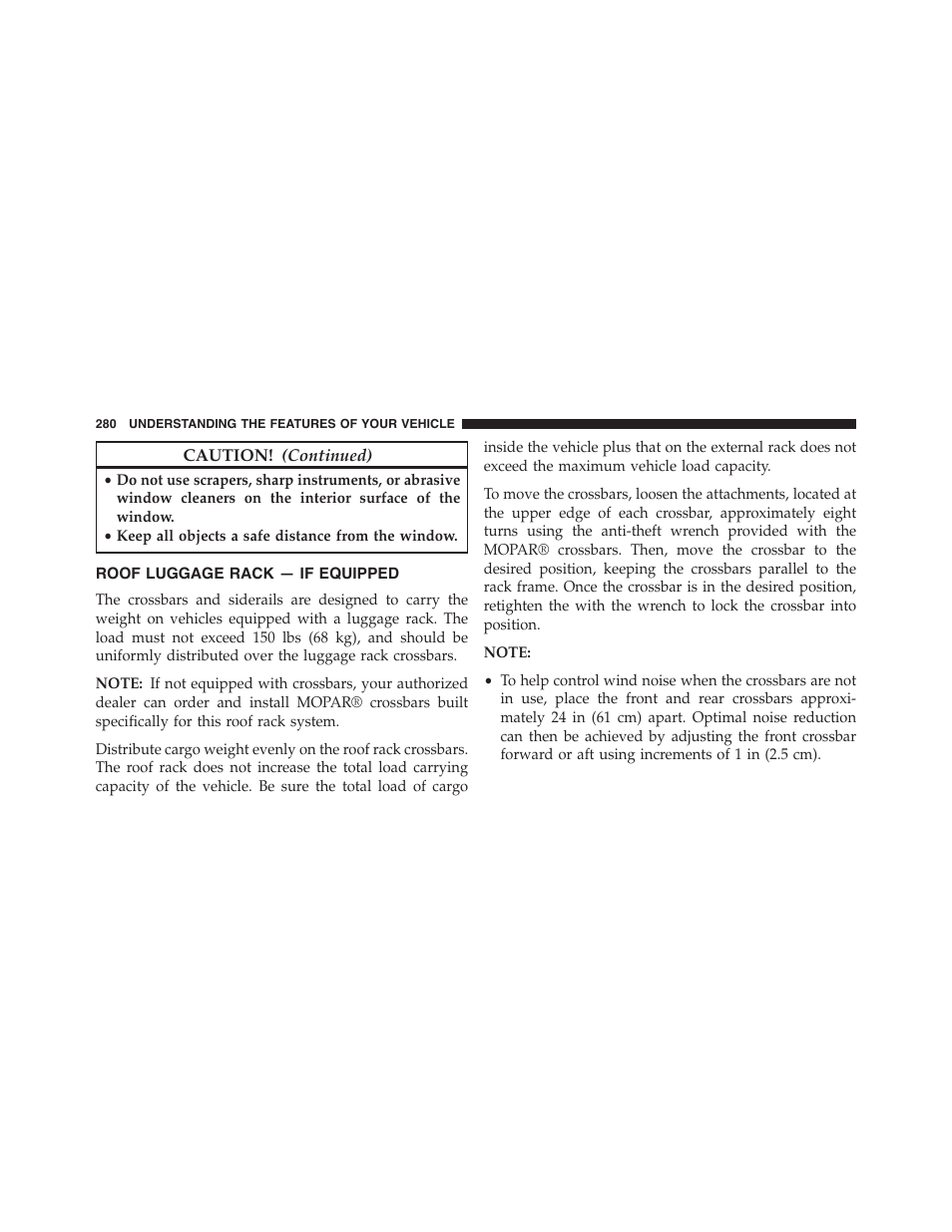 Roof luggage rack — if equipped | Jeep 2015 Grand Cherokee SRT - Owner Manual User Manual | Page 282 / 638