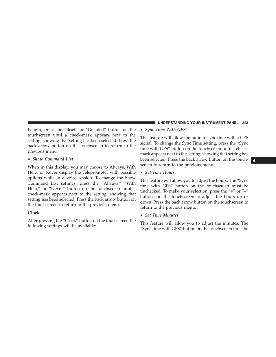 Clock | Jeep 2015 Grand Cherokee SRT - Owner Manual User Manual | Page 325 / 638