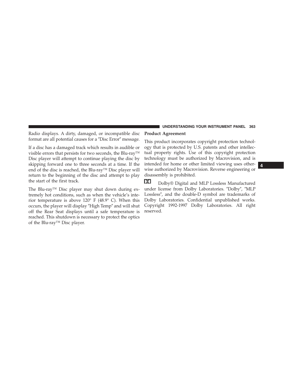 Product agreement | Jeep 2015 Grand Cherokee SRT - Owner Manual User Manual | Page 365 / 638