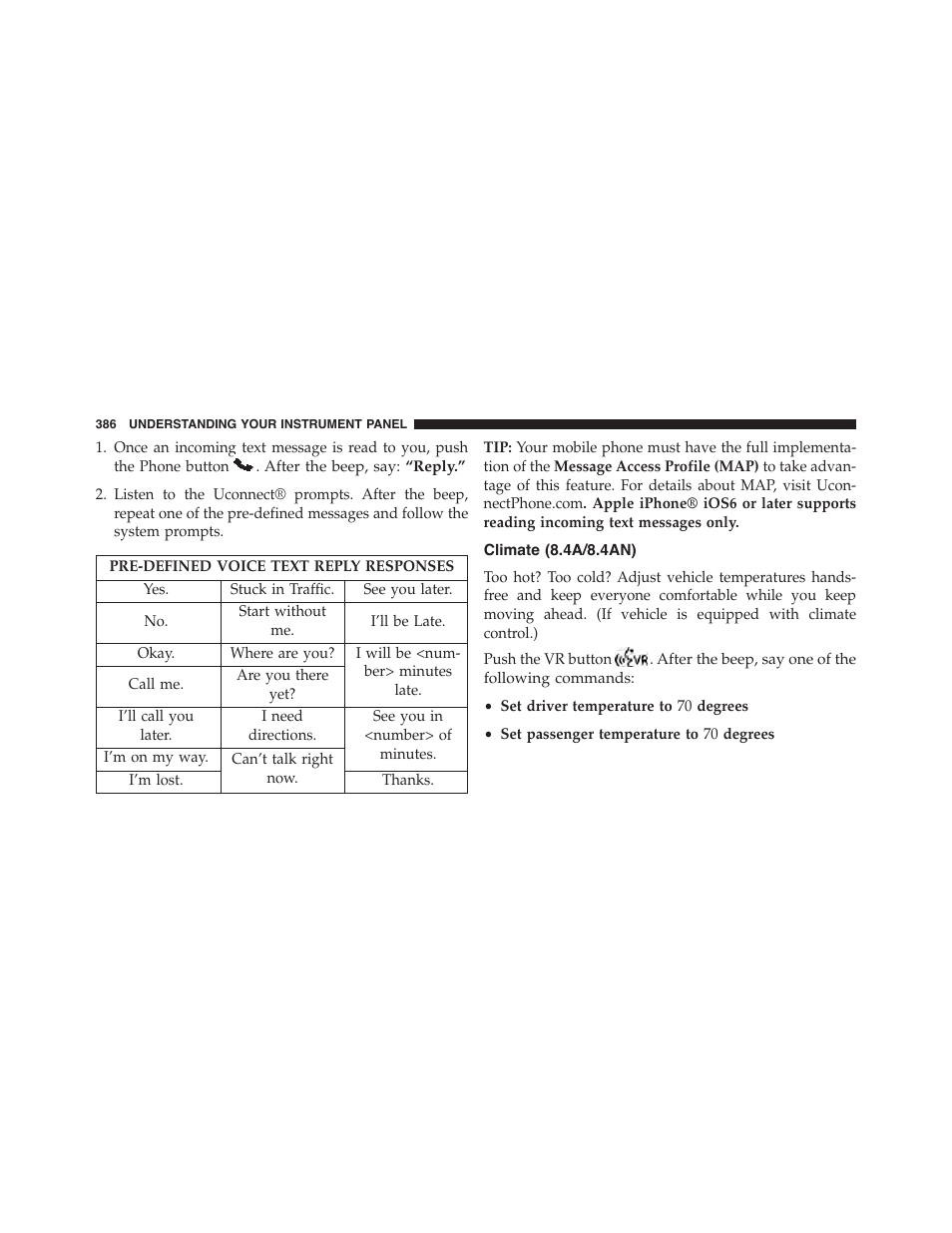 Climate (8.4a/8.4an) | Jeep 2015 Grand Cherokee SRT - Owner Manual User Manual | Page 388 / 638