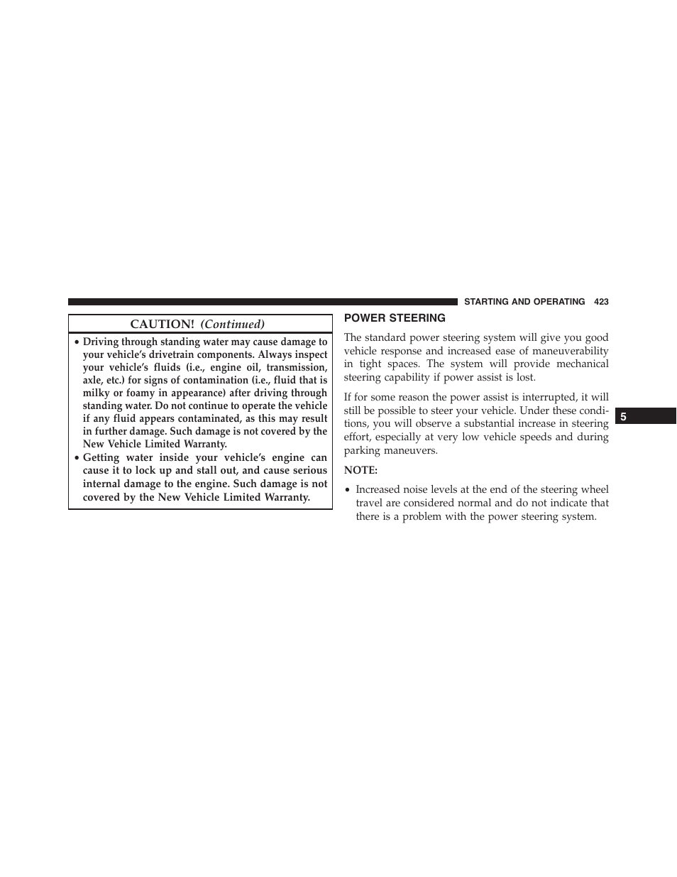 Power steering | Jeep 2015 Grand Cherokee SRT - Owner Manual User Manual | Page 425 / 638