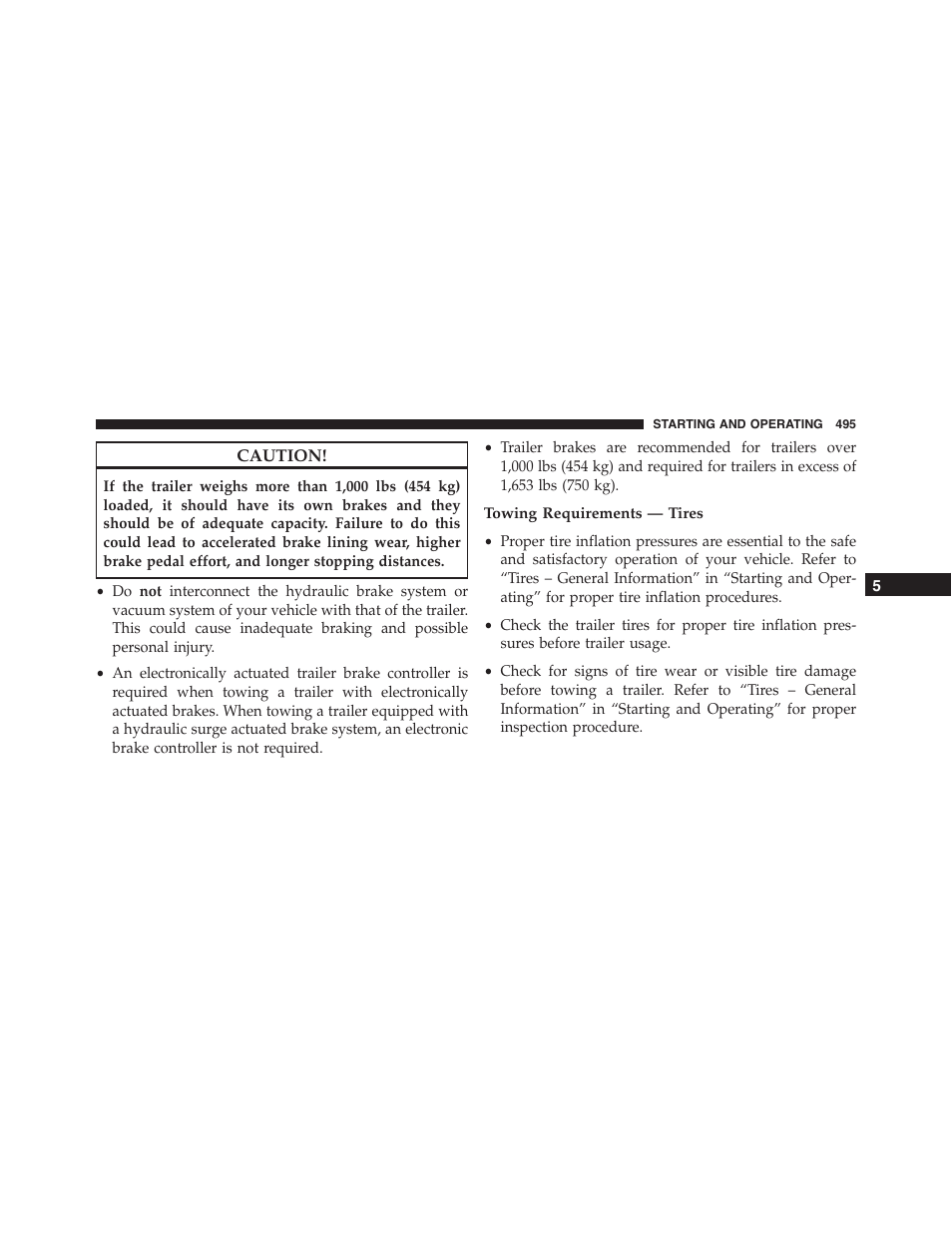 Towing requirements — tires | Jeep 2015 Grand Cherokee SRT - Owner Manual User Manual | Page 497 / 638