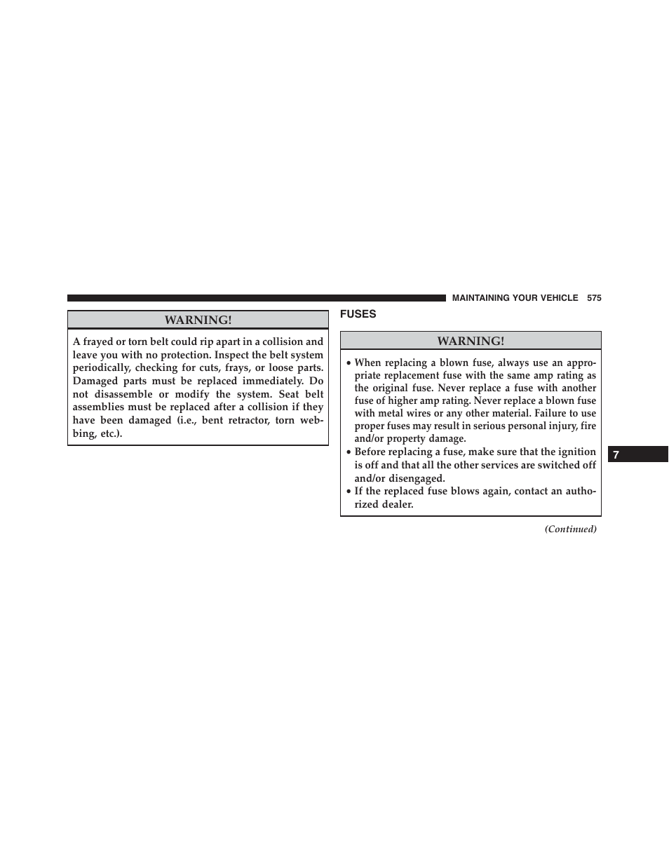 Fuses | Jeep 2015 Grand Cherokee SRT - Owner Manual User Manual | Page 577 / 638