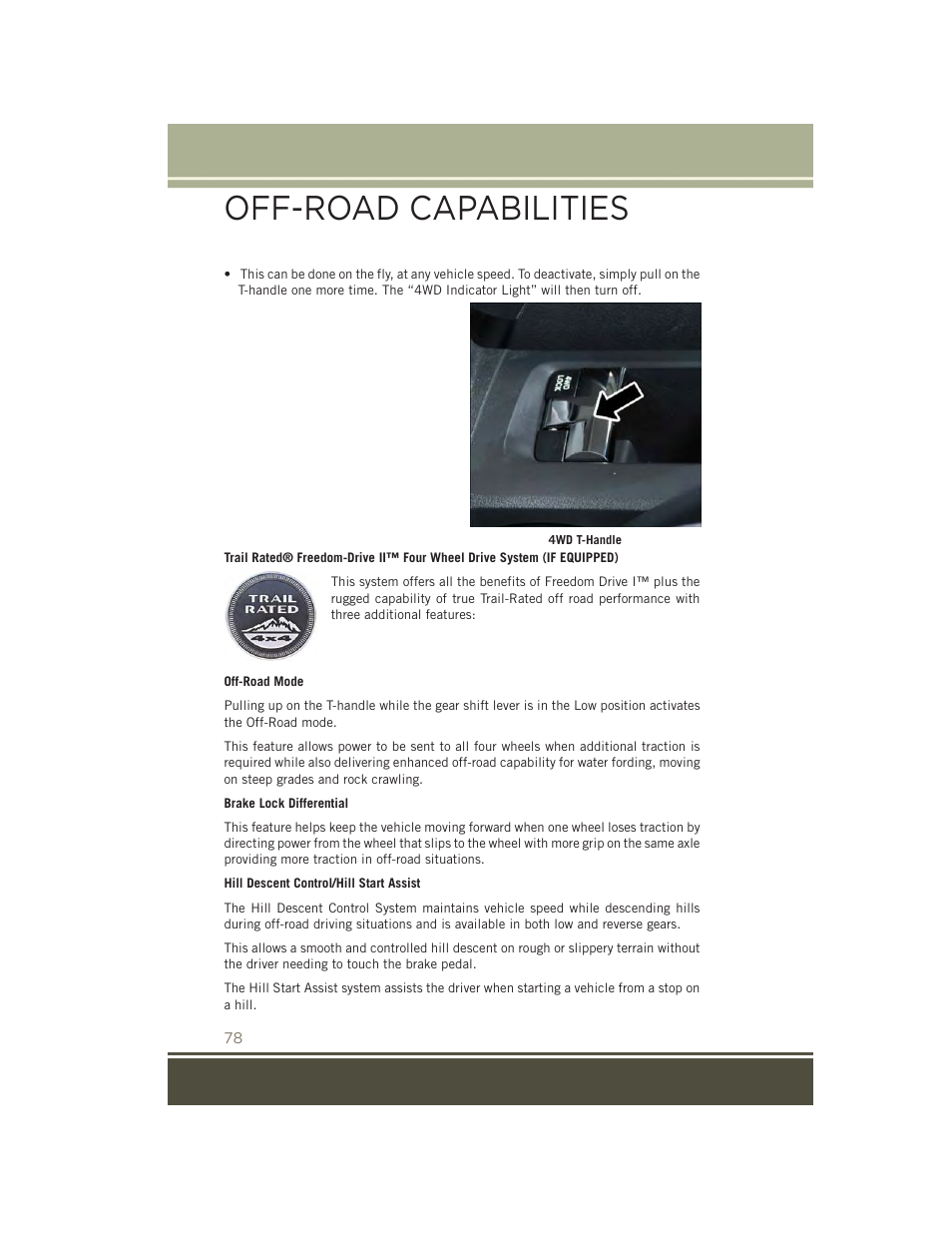 Off-road capabilities | Jeep 2015 Patriot - User Guide User Manual | Page 80 / 132