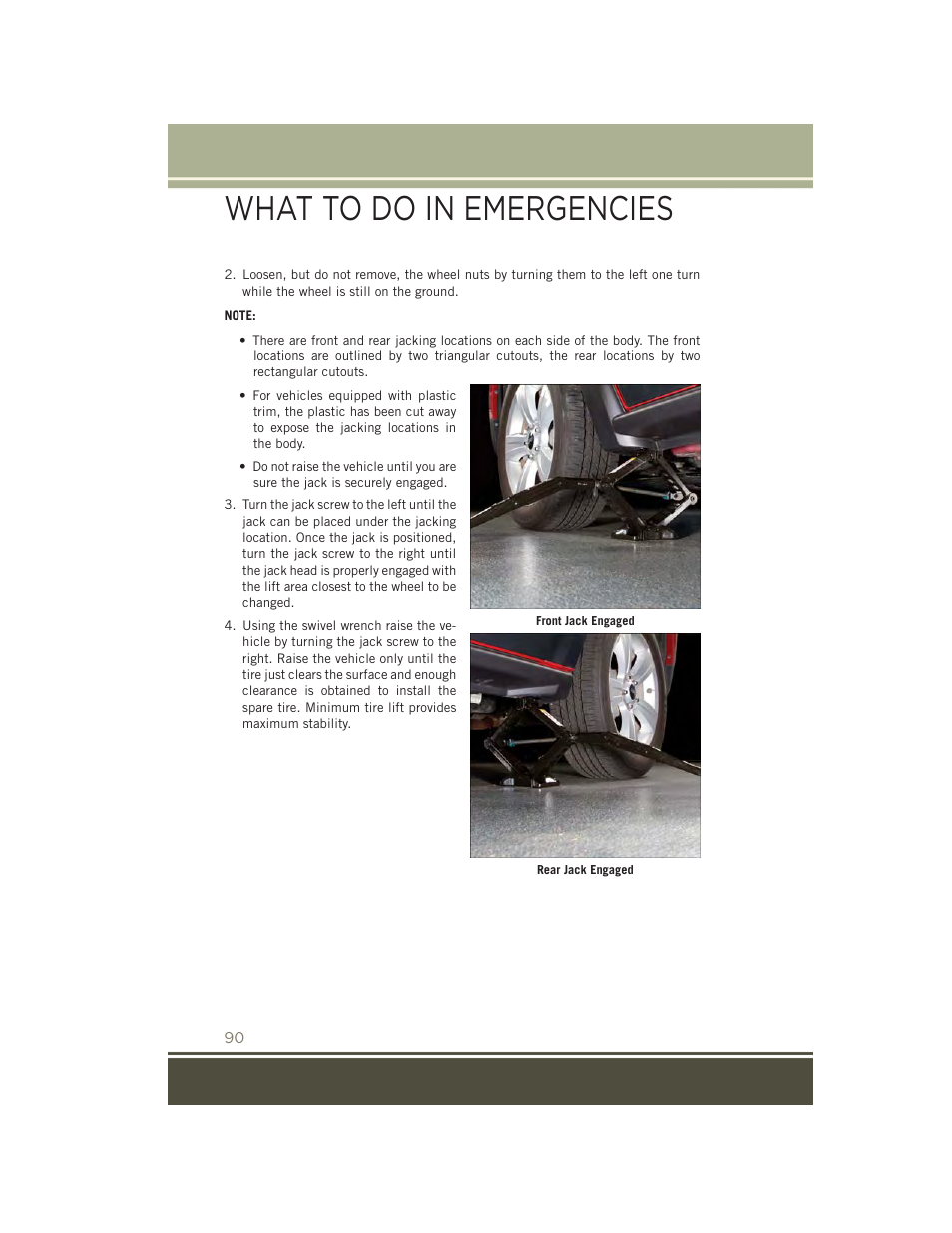 What to do in emergencies | Jeep 2015 Patriot - User Guide User Manual | Page 92 / 132
