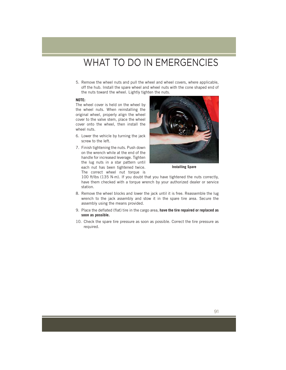 What to do in emergencies | Jeep 2015 Patriot - User Guide User Manual | Page 93 / 132