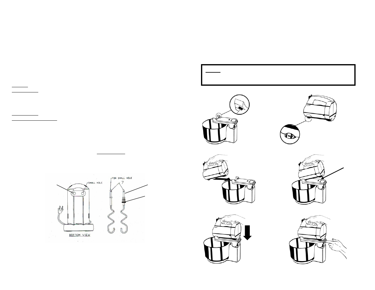 Instructions for use, How to place the power mixer on the stand | Bravetti EP545XX User Manual | Page 3 / 4