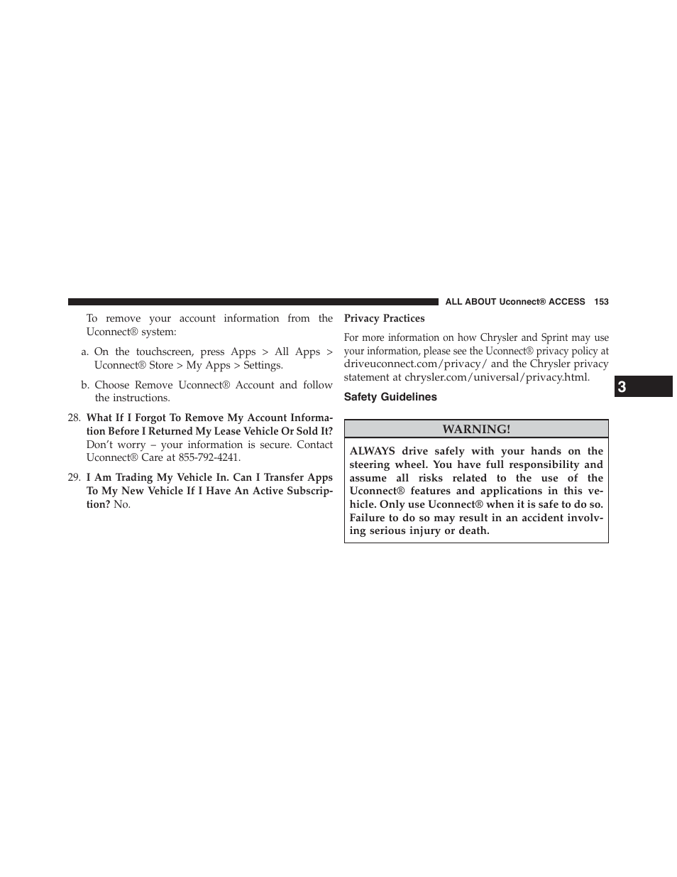 Safety guidelines, Device connection and audio tips, With uconnect | Jeep 2015 Renegade - Uconnect 65A/65AN Manual User Manual | Page 154 / 250