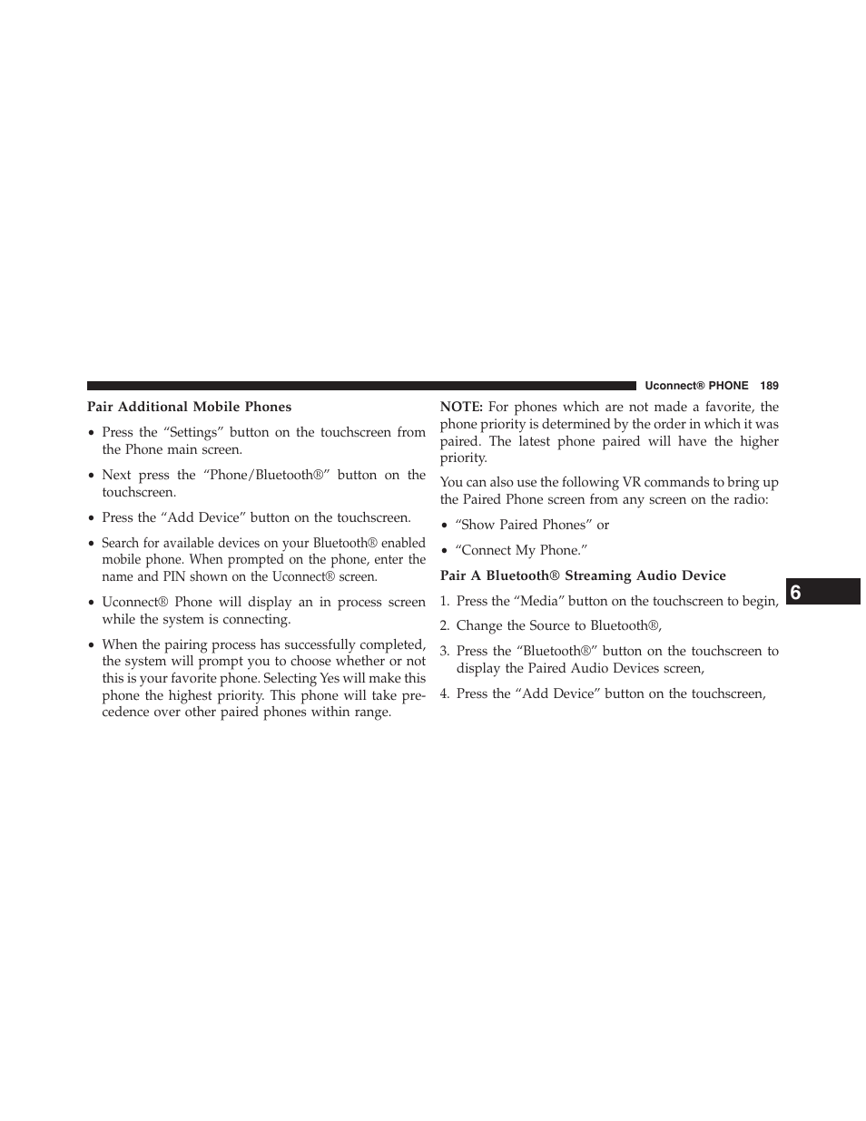 Jeep 2015 Renegade - Uconnect 65A/65AN Manual User Manual | Page 190 / 250