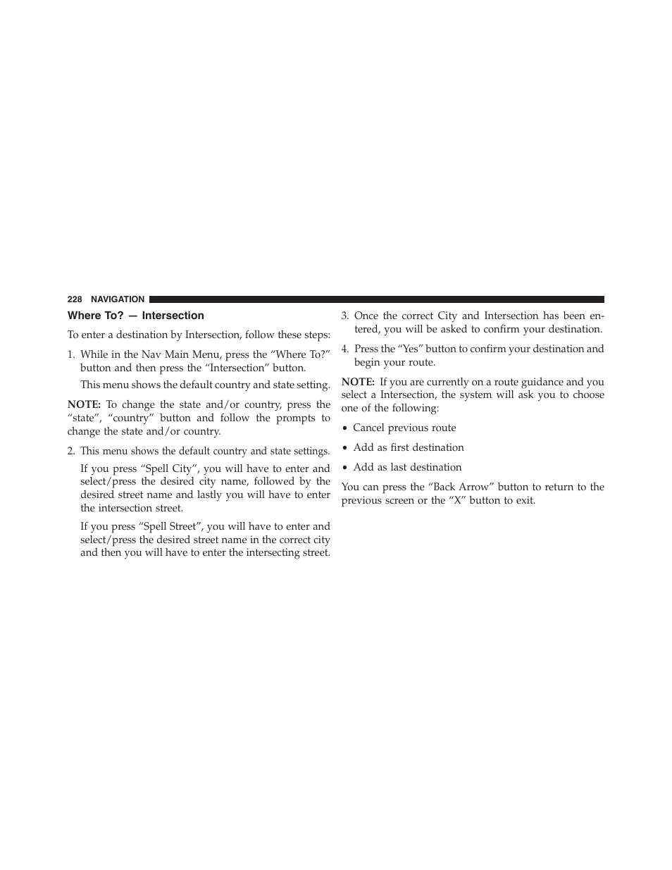Where to? — intersection, Where to? — city center, Where to? — closest city | Jeep 2015 Renegade - Uconnect 65A/65AN Manual User Manual | Page 229 / 250