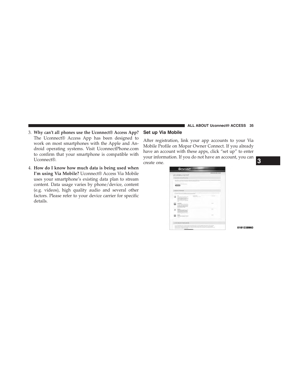 Set up via mobile | Jeep 2015 Renegade - Uconnect 65A/65AN Manual User Manual | Page 36 / 250