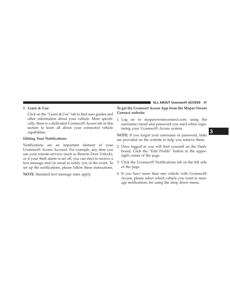 Using uconnect® access, Getting started with apps | Jeep 2015 Renegade - Uconnect 65A/65AN Manual User Manual | Page 48 / 250