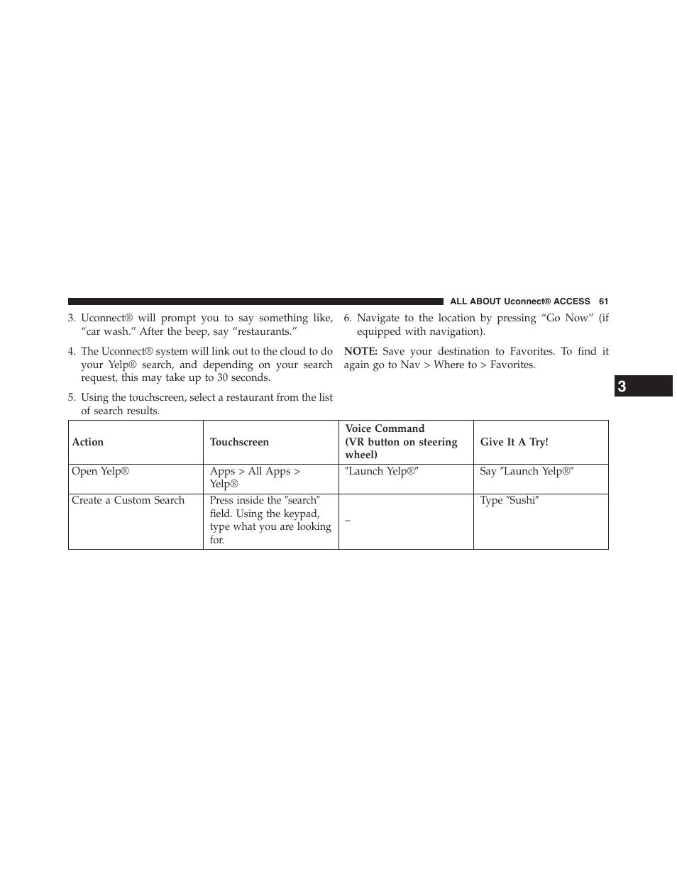 Jeep 2015 Renegade - Uconnect 65A/65AN Manual User Manual | Page 62 / 250