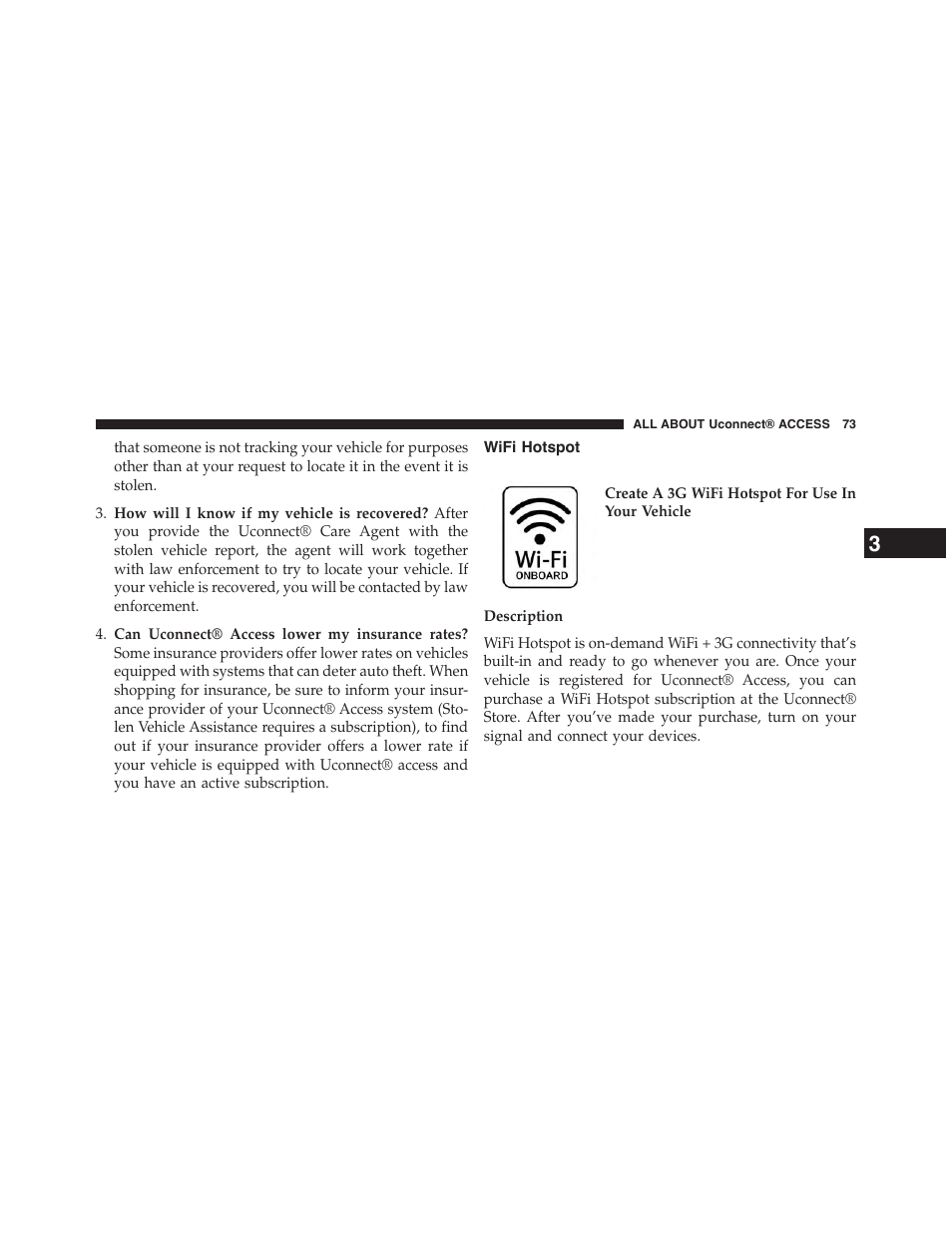 Wifi hotspot | Jeep 2015 Renegade - Uconnect 65A/65AN Manual User Manual | Page 74 / 250