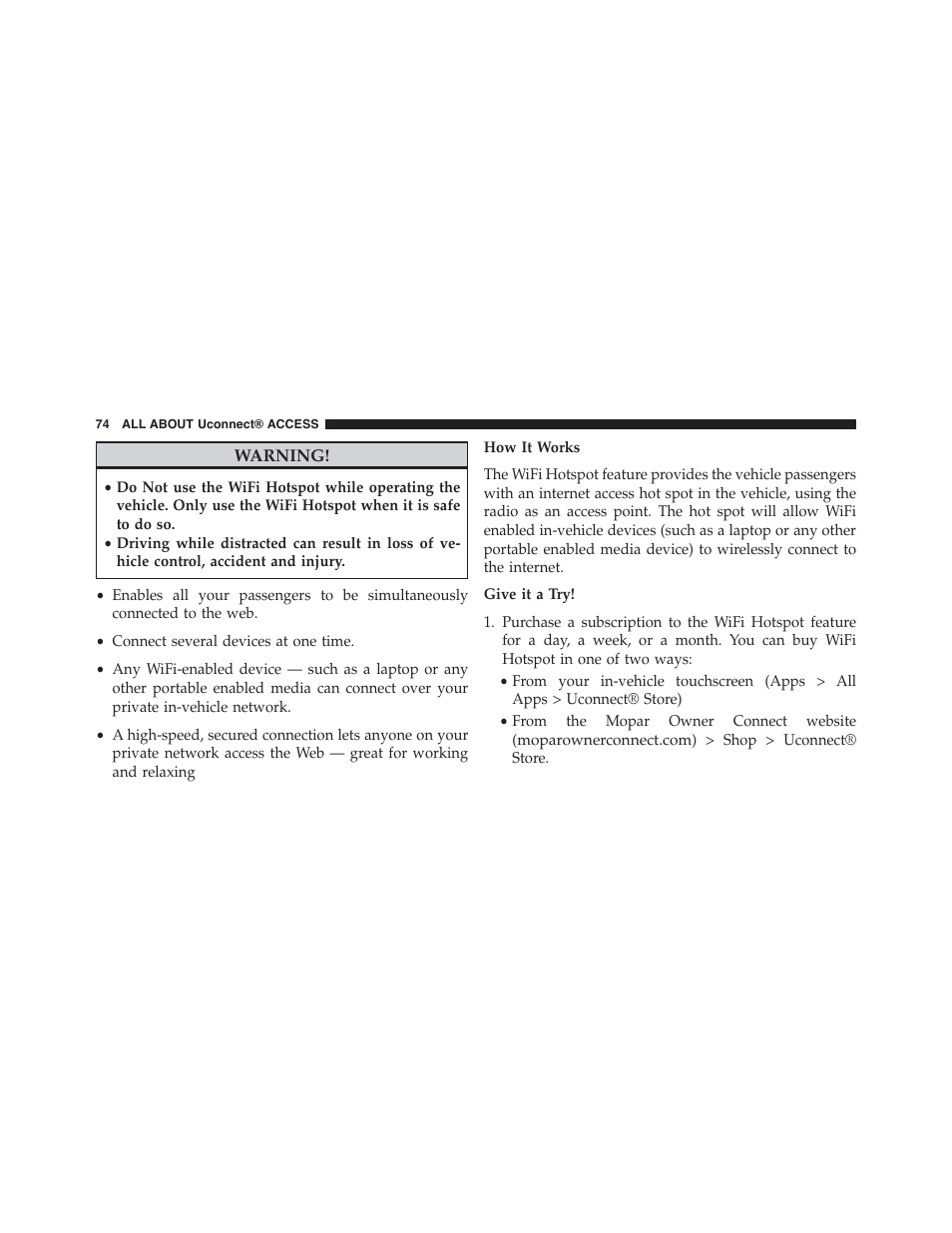 Jeep 2015 Renegade - Uconnect 65A/65AN Manual User Manual | Page 75 / 250